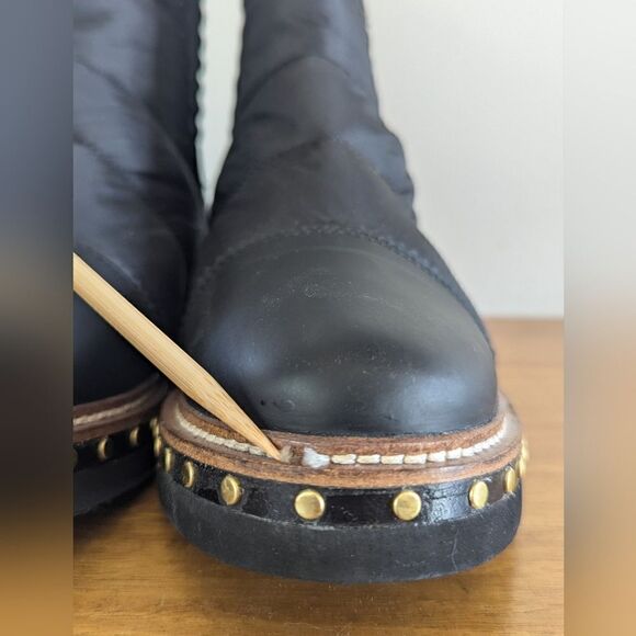 Free People Leather Studded Bootie 39/9 Whimsigoth Boho Dark Academia Maximalist - Picture 6 of 13